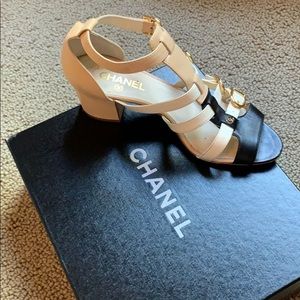 Chanel Strappy 2 inch heel sandals!